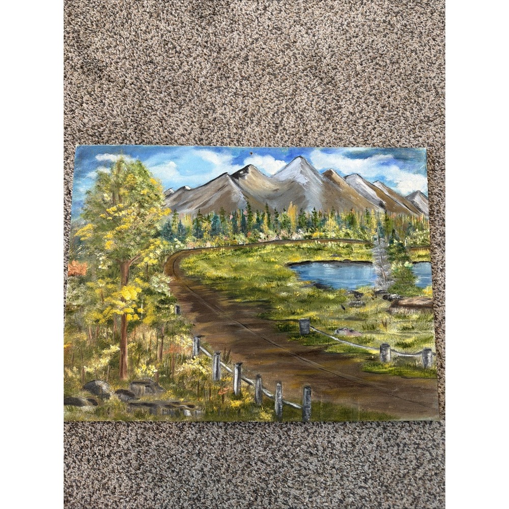 Vtg 1988 Oil On Canvas Board Painting "Wescott Road" 16" By 12"